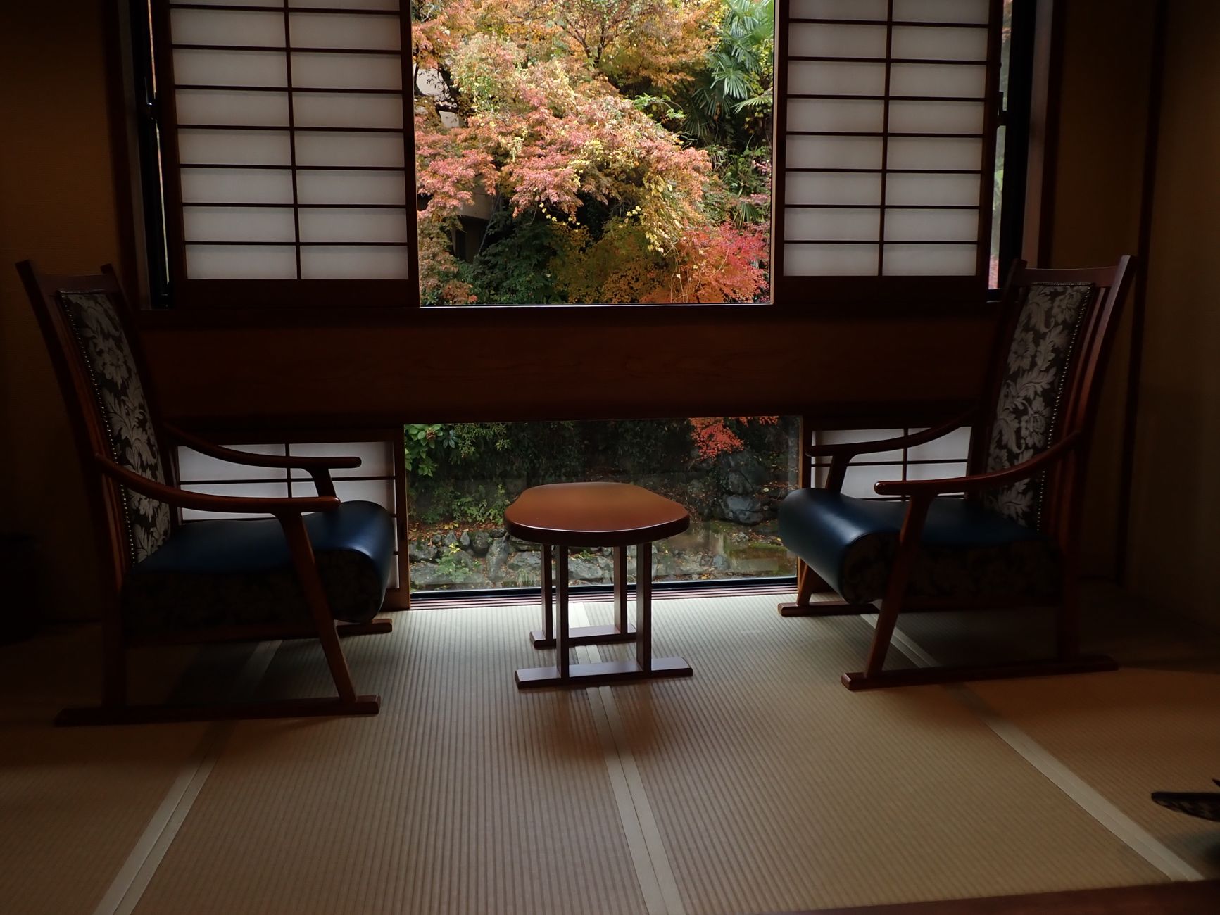 Warm interior of a serene Japanese ryokan bedroom